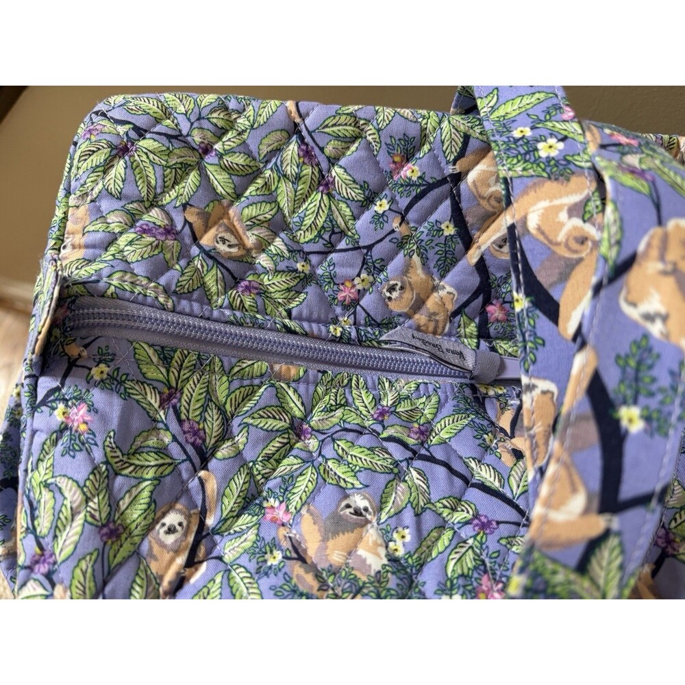 Vera Bradley Hanging Around Purple Sloths Large Travel Duffel Bag Carry on NWT - Picture 2 of 5